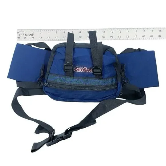 Vintage JanSport Outdoors Belt Bag 2 Bottle Holders Zippered Pockets Rare 90’s - Picture 8 of 12
